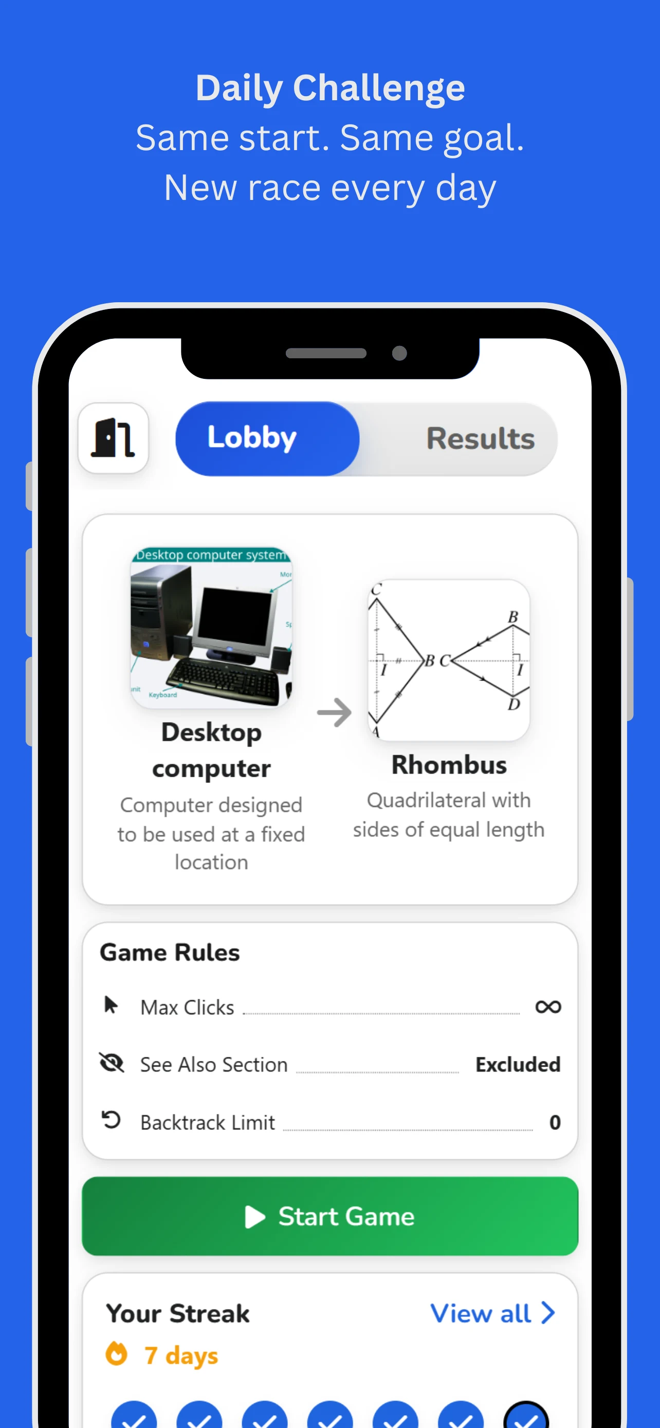 Wiki Races - The Wiki Game screenshot